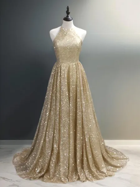 A-line Glistening Jewel...