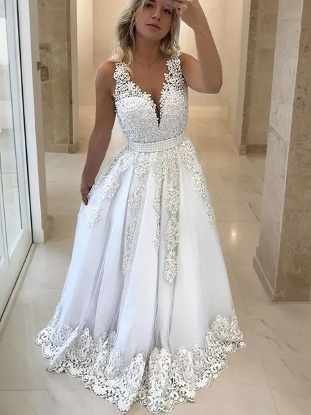 A-line Princess V-Neck...