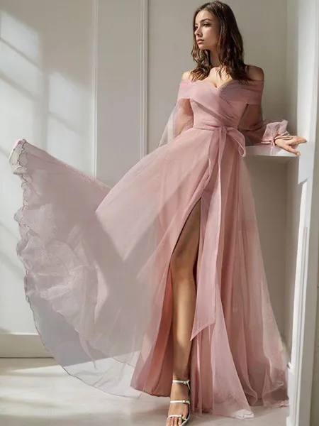 A-line Off-the-Shoulder...