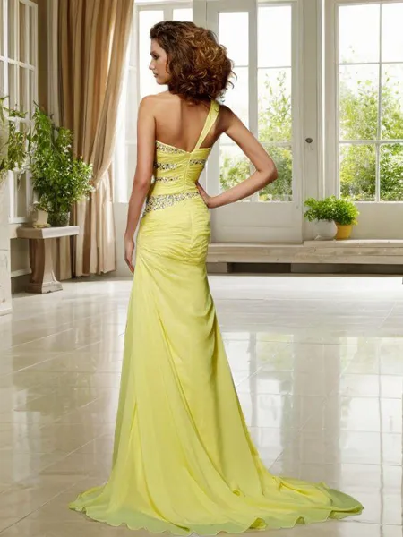 Sheath/Column One-Shoulder...