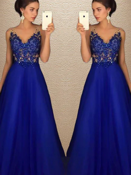 A-line Princess V-Neck...