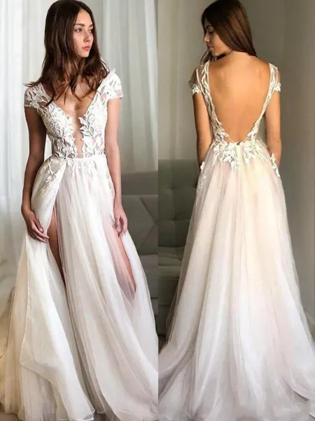 A-line Princess V-Neck...