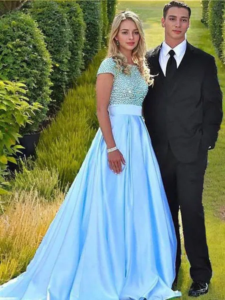 A-line Bateau Short Sleeves...