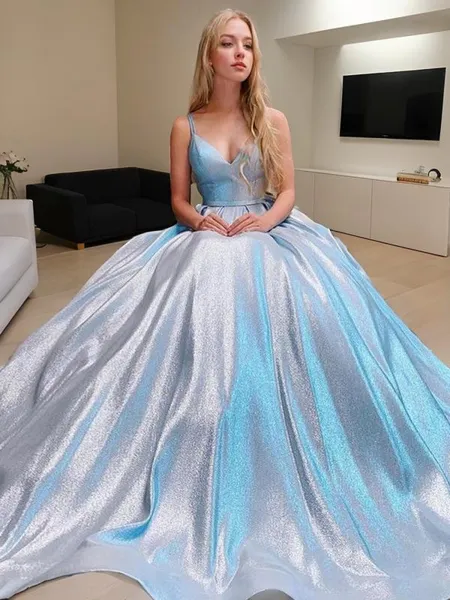 A-line V-Neck Sleeveless...