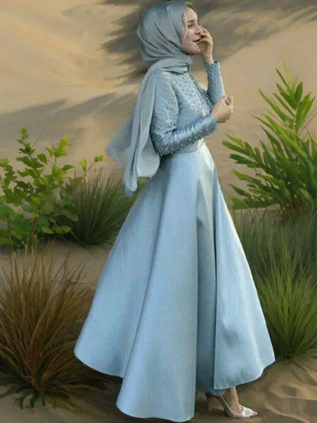 A-line Scoop Long Sleeves...