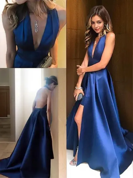 A-line Classy V-Neck...