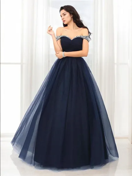 Ball-Gown Off-the-Shoulder...