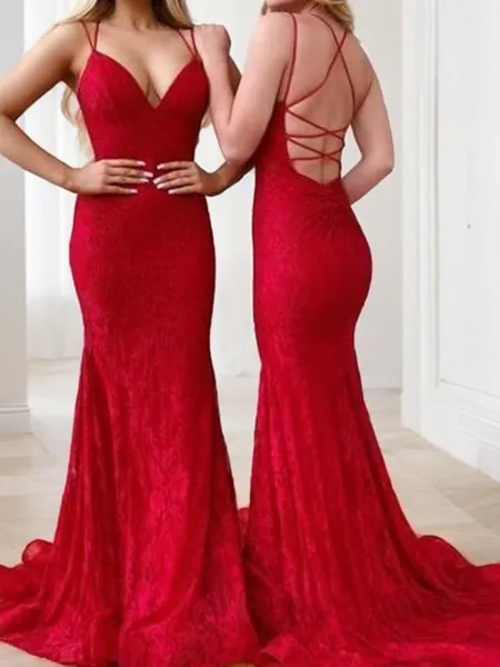 Sheath/Column V-Neck...