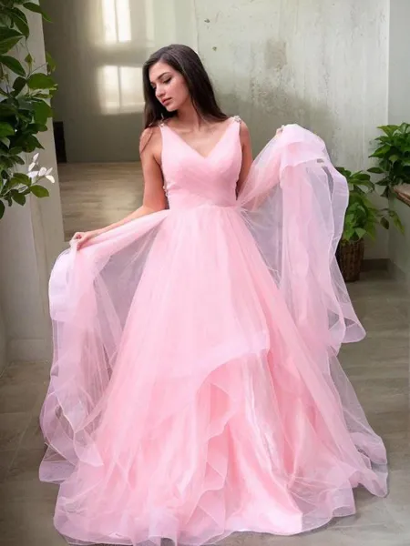 A-line Princess V-Neck...