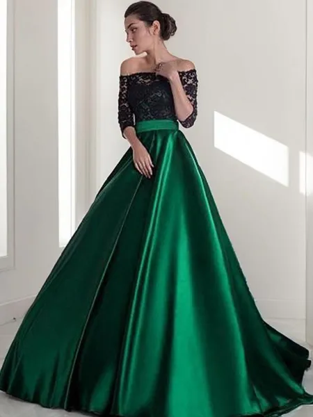 A-line Off-the-Shoulder 3/4...