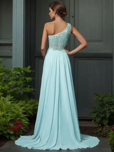 A-line One-Shoulder...