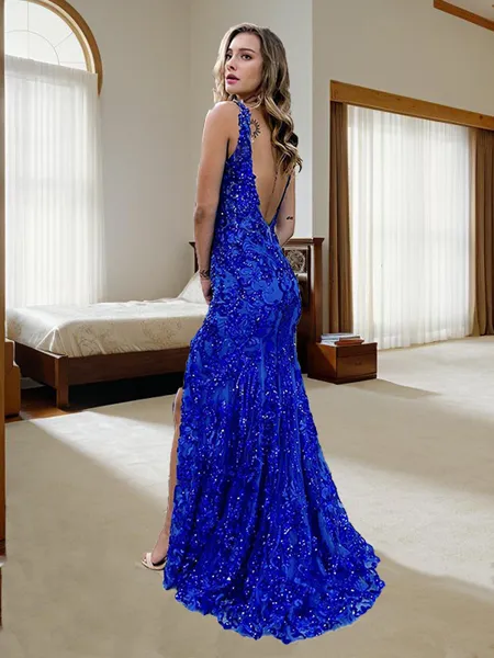 Sheath/Column V-Neck...