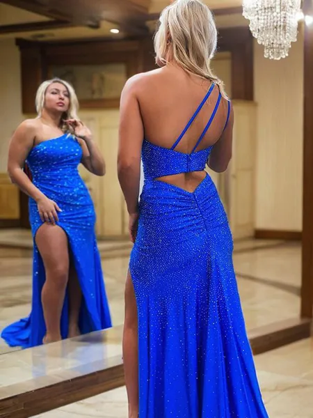 Sheath/Column One-Shoulder...