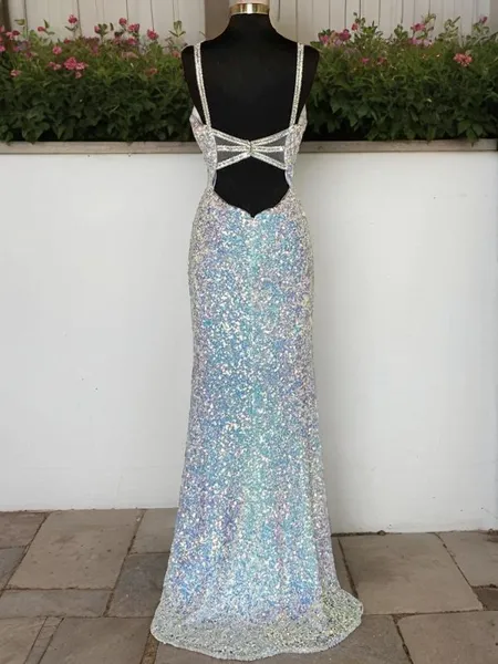 Sheath/Column V-Neck...