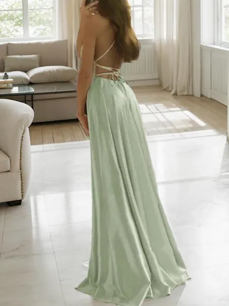 A-line Spaghetti Straps...