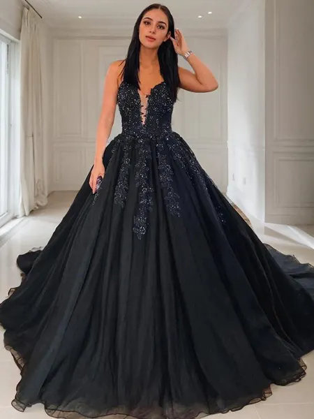 Ball-Gown Princess V-Neck...