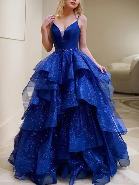 Elegant A-line V-Neck...