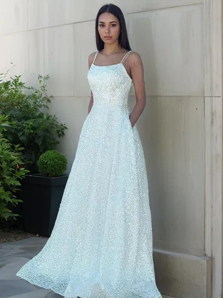 A-line Shiny Spaghetti...