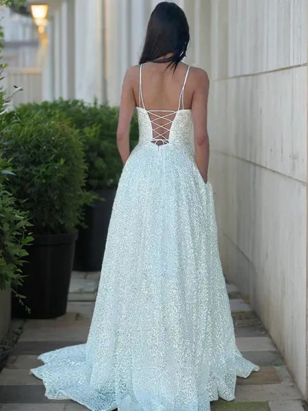 A-line Shiny Spaghetti...