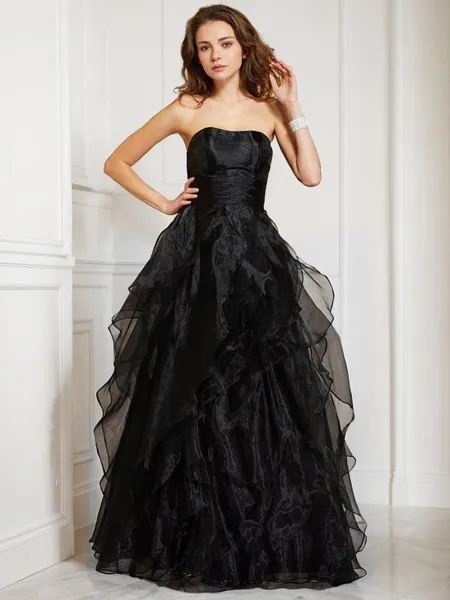 A-line Strapless Sleeveless...