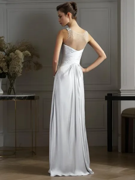 A-line Straps Sleeveless...