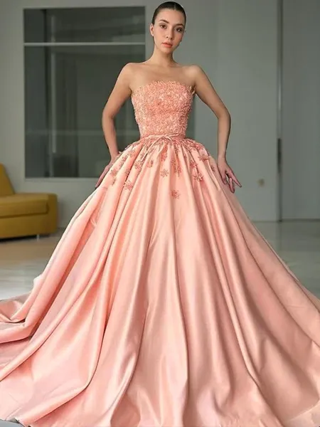 Glam Ball-Gown Strapless...