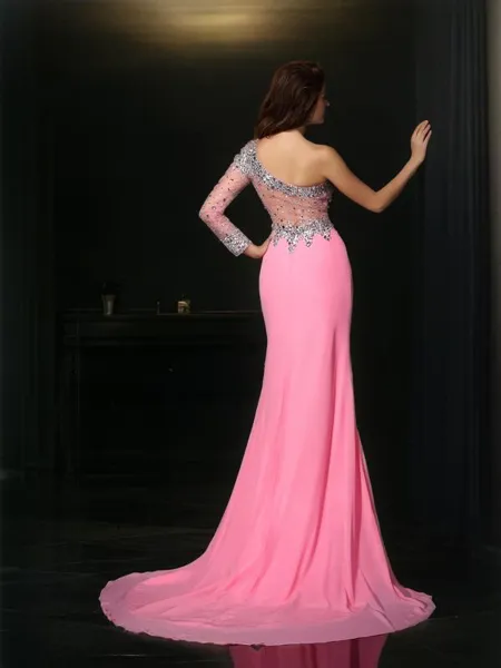 Sheath/Column One-Shoulder...