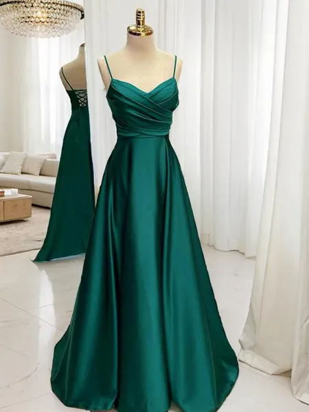 A-line V-Neck Sleeveless...