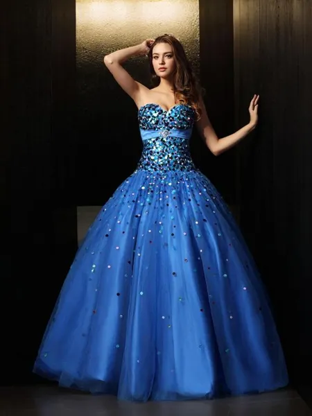 Flowy Ball-Gown Sweetheart...
