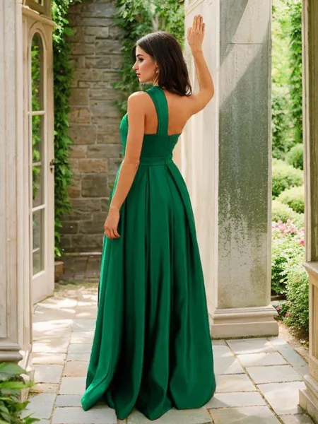 A-line One-Shoulder Chic...