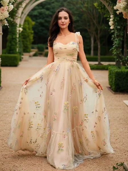 A-line Straps Elegant...