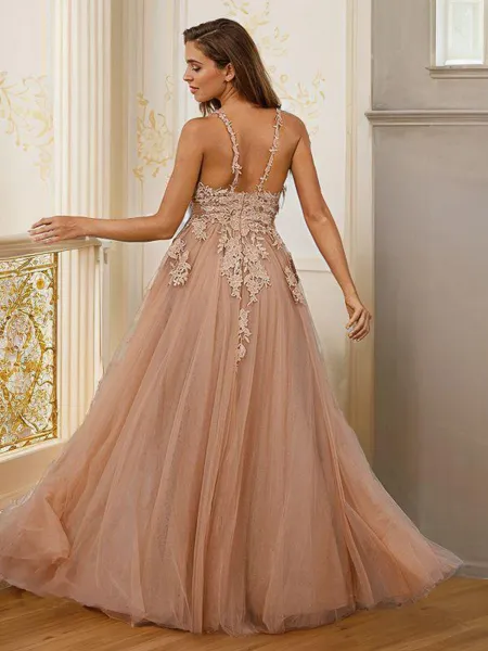 A-line V-Neck Unique...