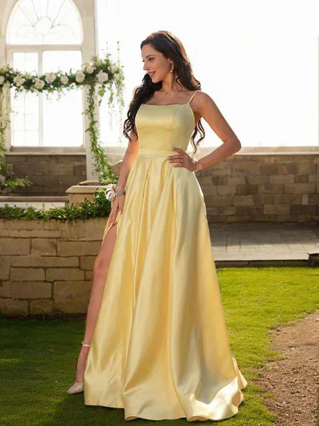 A-line Spaghetti Straps...