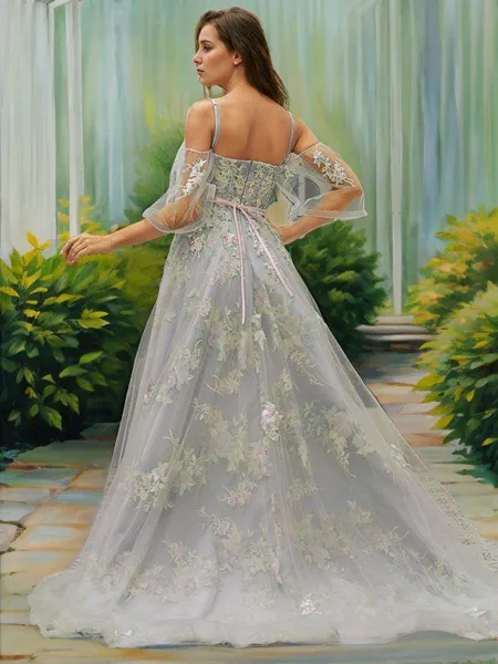 A-line Sweetheart Subtle...