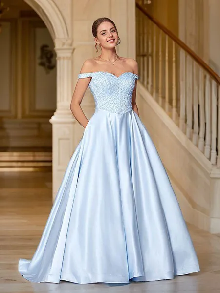 Ball Gown Off-the-Shoulder...
