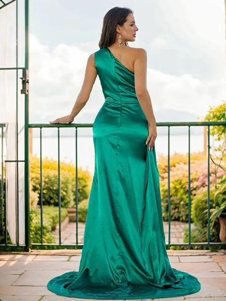 Sheath/Column One-Shoulder...