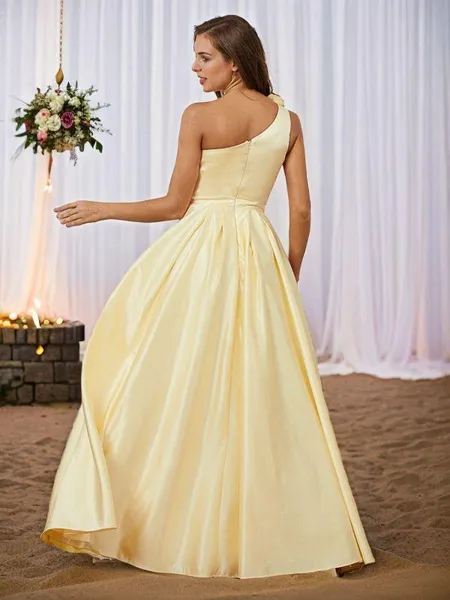 A-line One-Shoulder Glam...