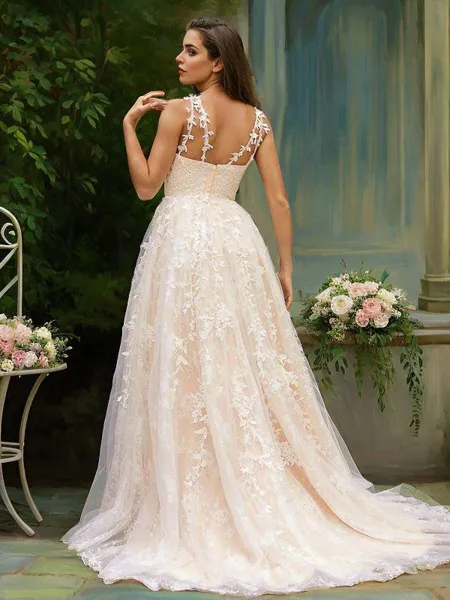 A-line V-Neck Elegant...