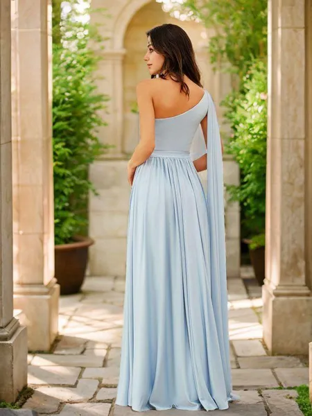 A-line One-Shoulder Stylish...
