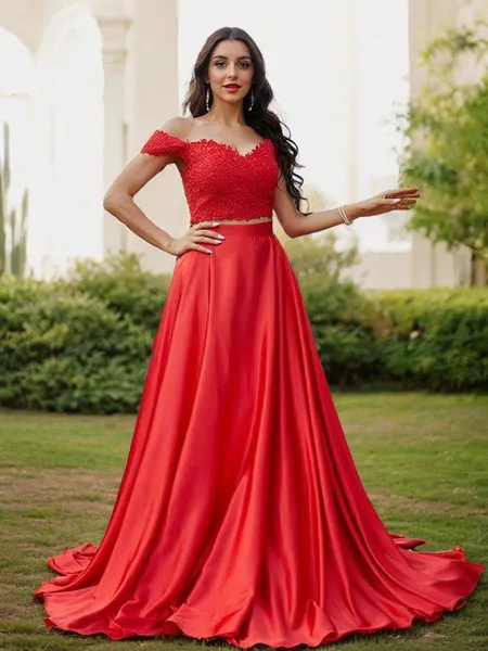 A-line Off-the-Shoulder...