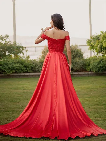 A-line Off-the-Shoulder...