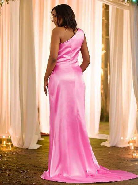 Sheath/Column One-Shoulder...