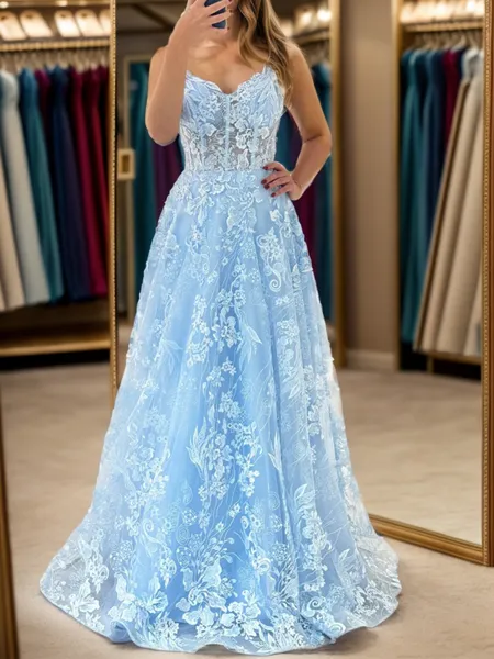 A-line Subtle V-neck Sweep...