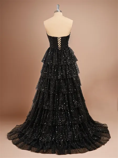 A-line Chic Straight Sweep...