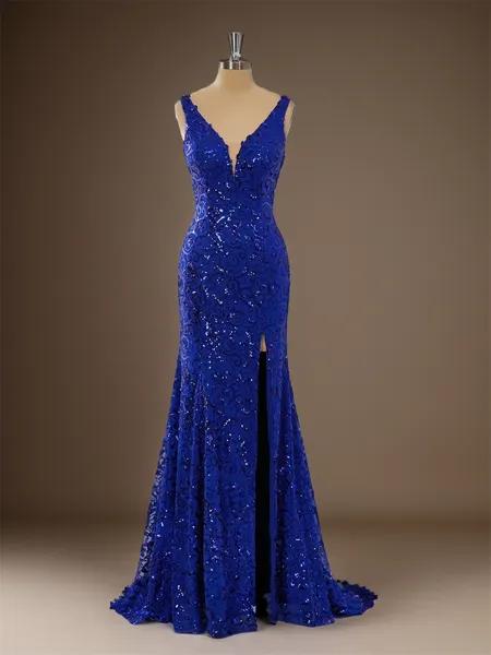 Sheath/Column Clingy V-neck...