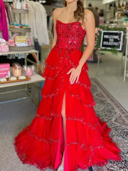 Luxurious A-line Straight...