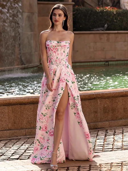 Luxurious A-Line Straight...