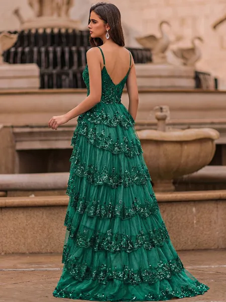 Opulent A-Line Spaghetti...