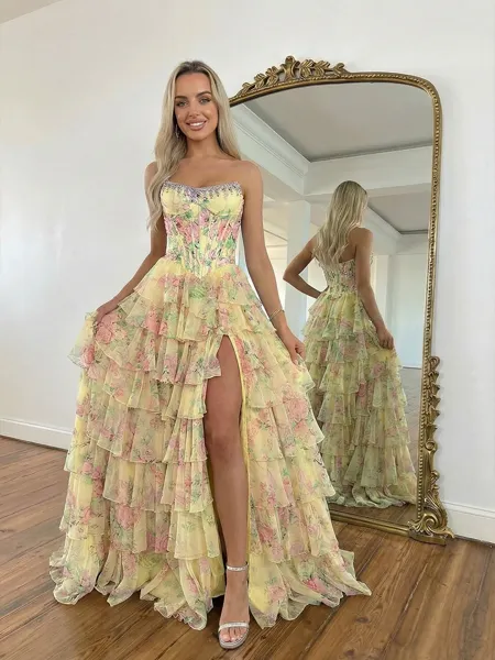 Extravagant A-Line Straight...