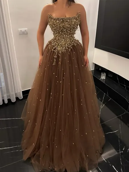 Gorgeous A-line Straight...